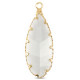 Crystal glass charm oval 30mm Crystal-gold